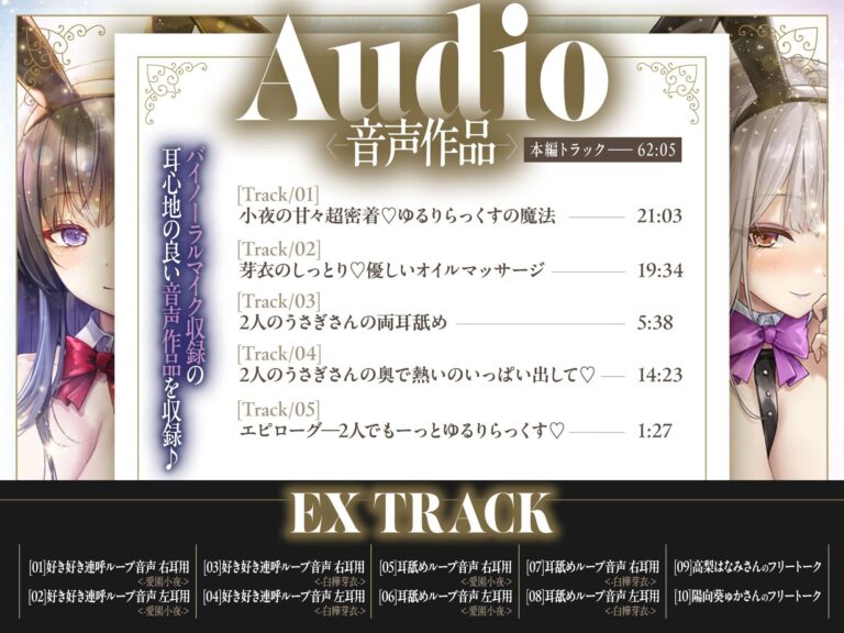 【2周年記念音声作品＋Live2Dゲーム2種】Chill Twin Bunny〜2人のHなバニーさんとゆるりらっくす〜【ボイス再生約4時間分】 公式サンプル 6