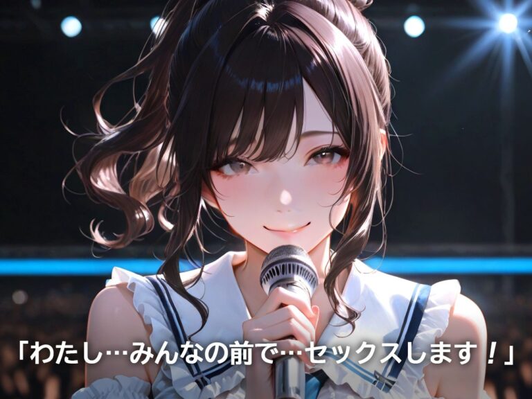 【AIのAV動画】中出しアイドルSEXショー ライブとビーチで生本番！ 公式サンプル 1